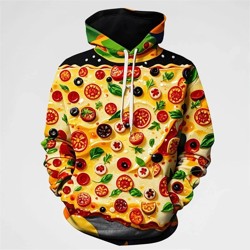 thumbnail image 1 of Sudadera con capucha con gráfico de pizza de pepperoni para hombre, sudadera con estampado 3D de comida, sudadera informal de primavera y otoño, sudaderas con capucha de manga larga unisex, 1 of 5