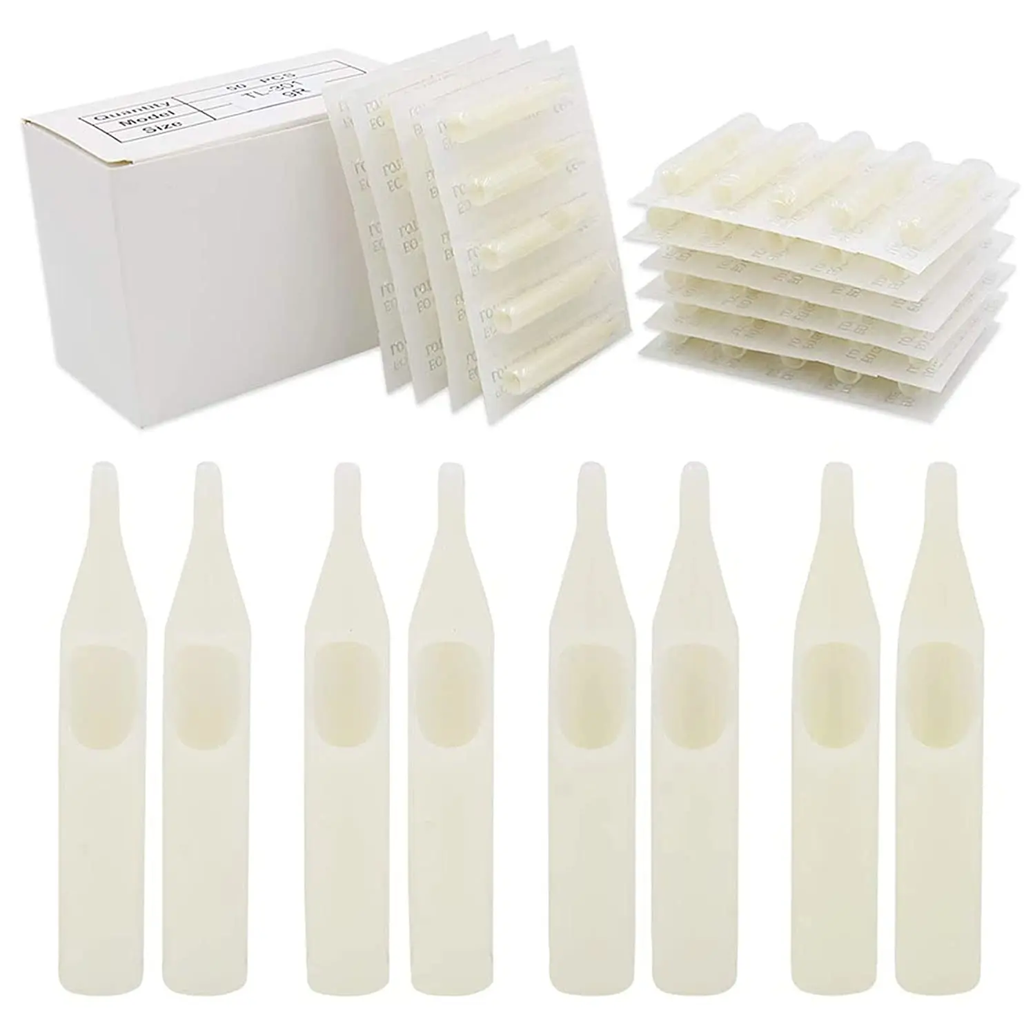 50/100pcs Assorted Disposable Tattoo Tip Plastic Tattoo Tips Nozzle Tube for RL RS RM M1 Machine Needles Supply