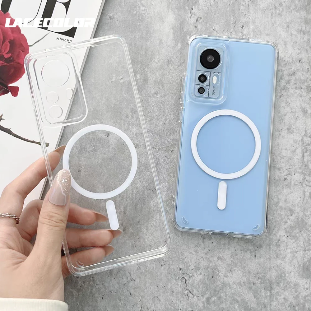 Crystal Clear Magnet-Compatible Acrylic Case with Wireless Charging Support