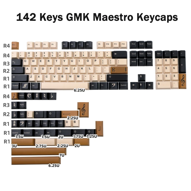 142 Keys GMK Maestro Keycaps Cherry Profile PBT Dye Sublimation 