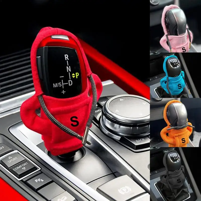 

Car Gear Handle Cover Shift Knob Hoodie Sweatshirt Universal Handbrake Cover Shifter Knob Hoodie Cover Car Interior Accessories