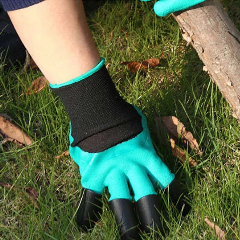 Garden Gloves with Double Fingertips Claws Waterproof Gardening Working Gloves for Digging Planting Weeding Seed Tools 4