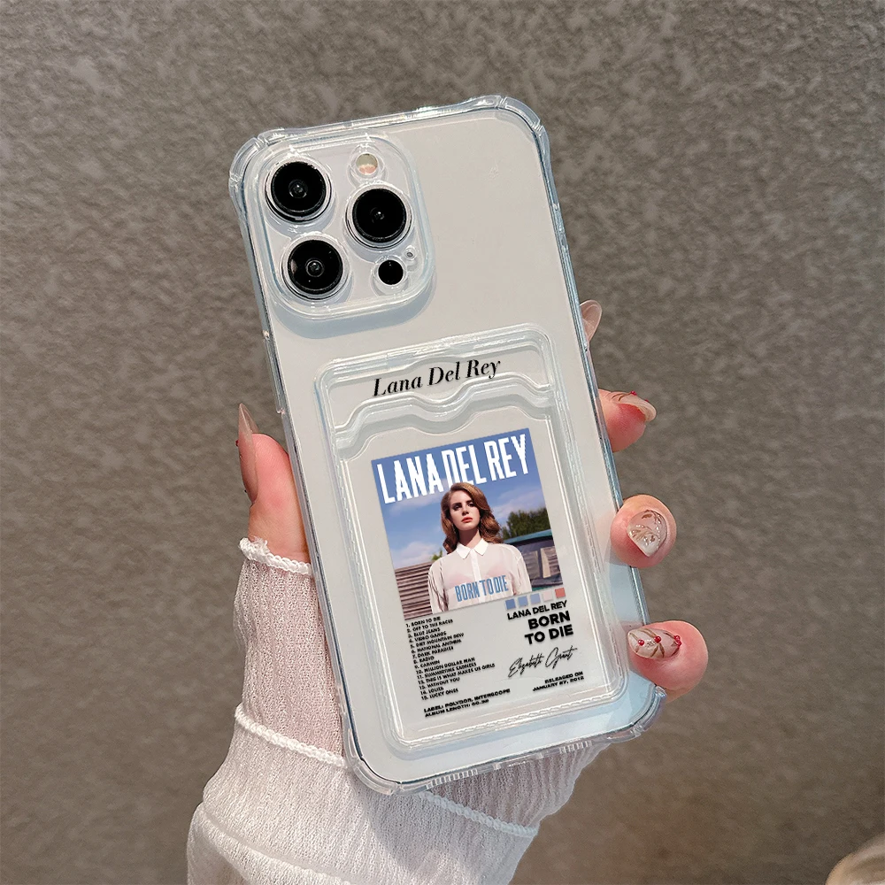 thumbnail image 1 of Funda de sujeción de tarjeta de cantante Kraft Lana Del Rey para iPhone 15 14 13 12 11 Mini Pro Max X XR XSMax 6S 6 7 8 Plus SE20, cubierta anticaída, 1 of 5