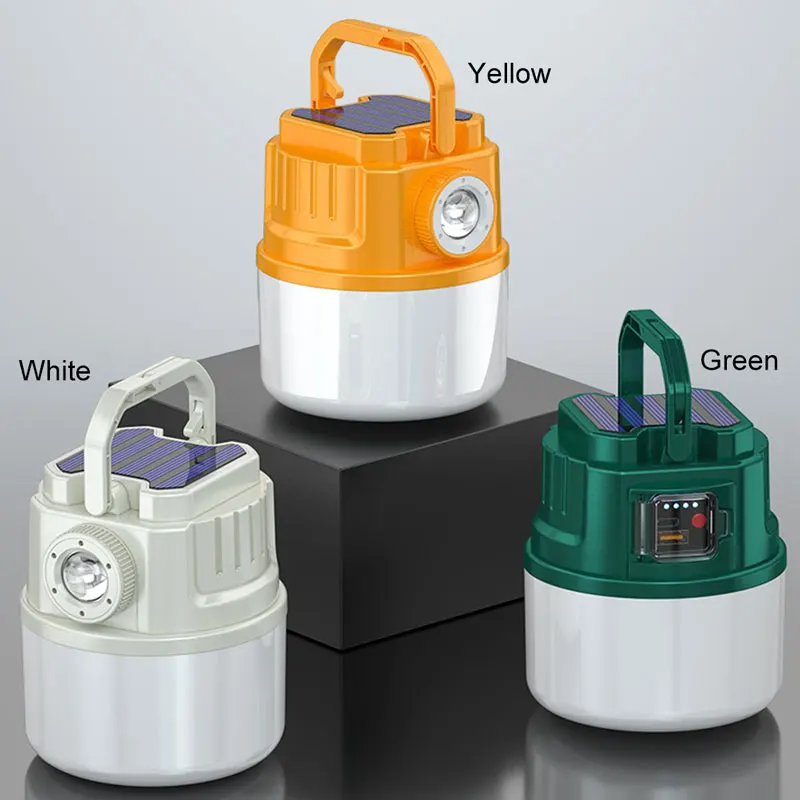 

Telescope Zoom Camping Light Solar Powered Camping Lantern USB Rechargeable Portable Flashlights Tent Lights Work Repair