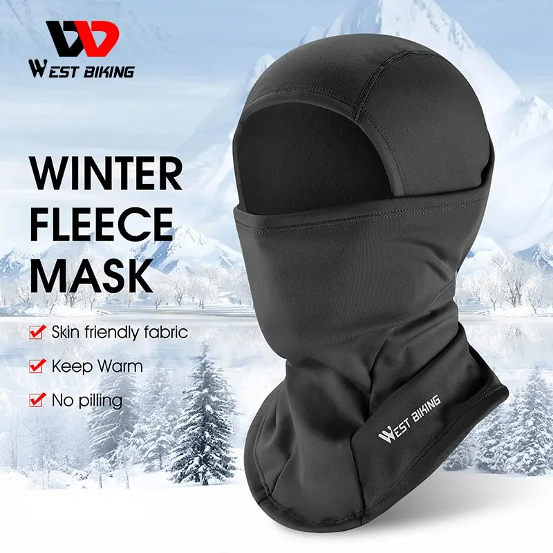 WEST BIKING Cycling Cap Winter Warm Running Scarf Balaclava Velvet Bike