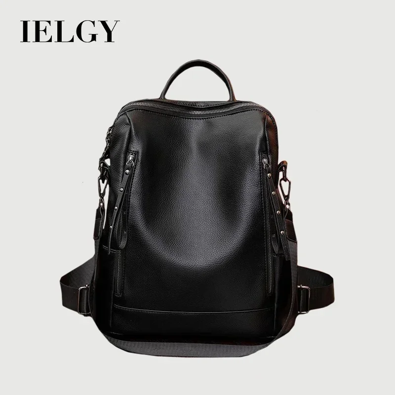 Женский простой удобный дорожный рюкзак из мягкой кожи в Корейском стиле