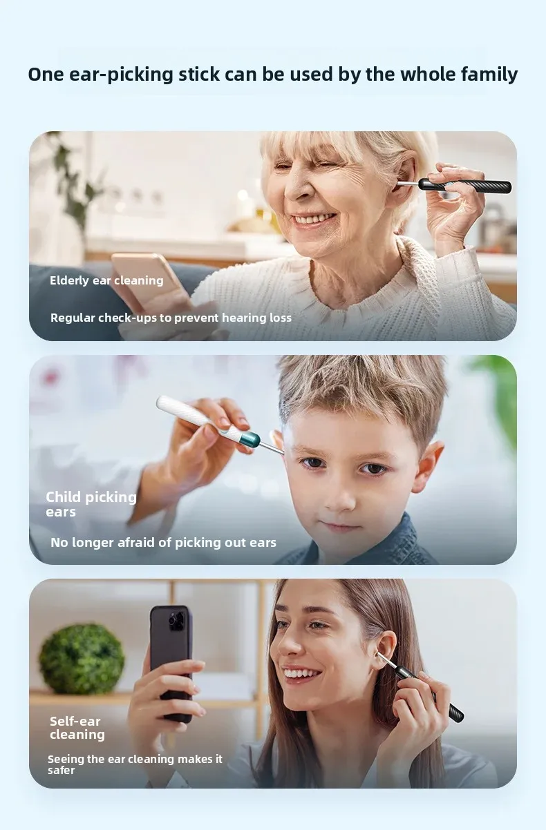 Wireless Otoscope With Camera 1296p Hd Ear Cleaner Tool Kit_voghion.com