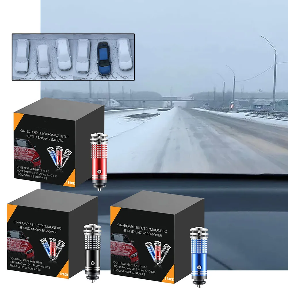 

1pc Black/ Red/ Blue Car Electromagnetic Molecular Interference Antifreeze Snow Removal Instrument Aluminium Alloy+Plastics Part