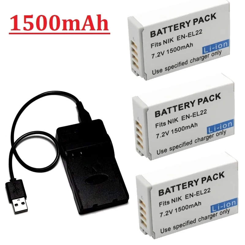 En-El22 En El22 Batteria 1500Mah Enel22 Per Nikon 1 J4 Per Fotocamera Nikon 1 S2 El22