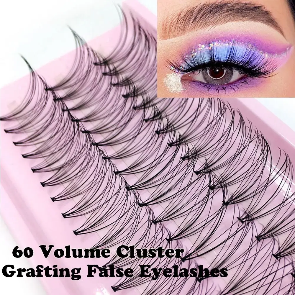 

60 Clusters 10D Grafting False Eyelashes Long Natural Volume Cluster Fake Lashes Handmade Individual Eyelash Extension Tool