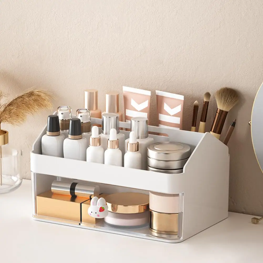 Student Stationery Pen Holder Transparent Drawers Cute Multifunction Solid Color Desktop Organizer Stationery Storage Box storage box