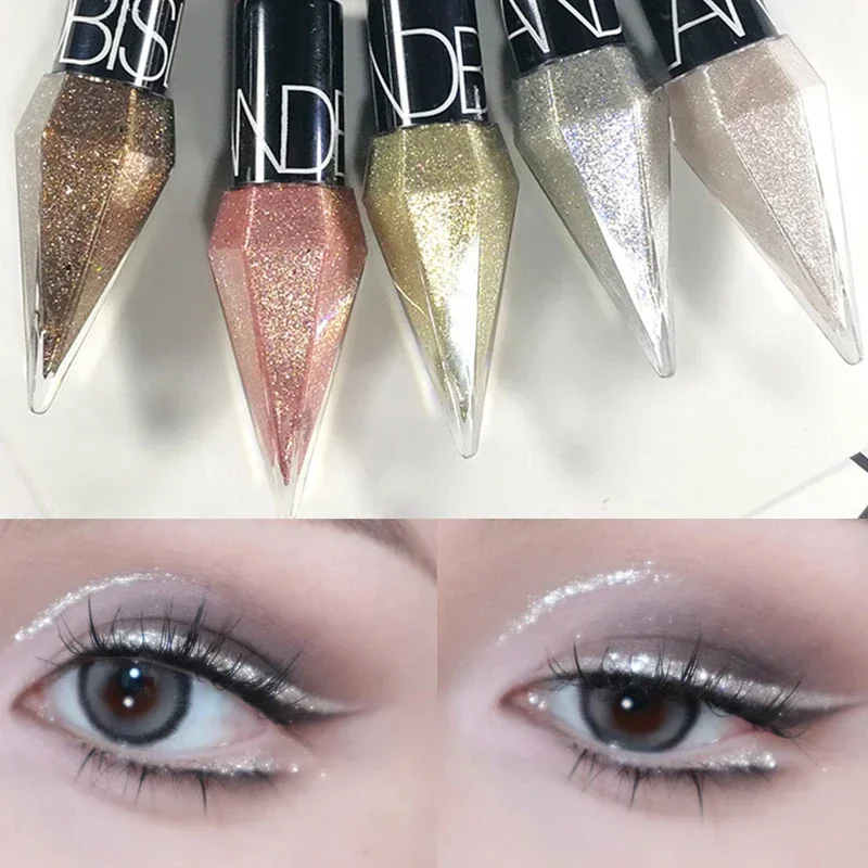 

Diamond Glitter Eyeliner Eyeshadow Pencil Waterproof Lasting Shiny Silver Rose Gold Sequins Eye Liner Pen Eyes Makeup Cosmetics