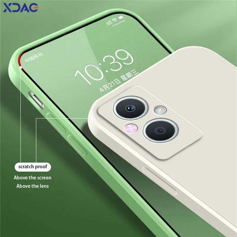 Premium Square Liquid Silicone Soft Phone Cover