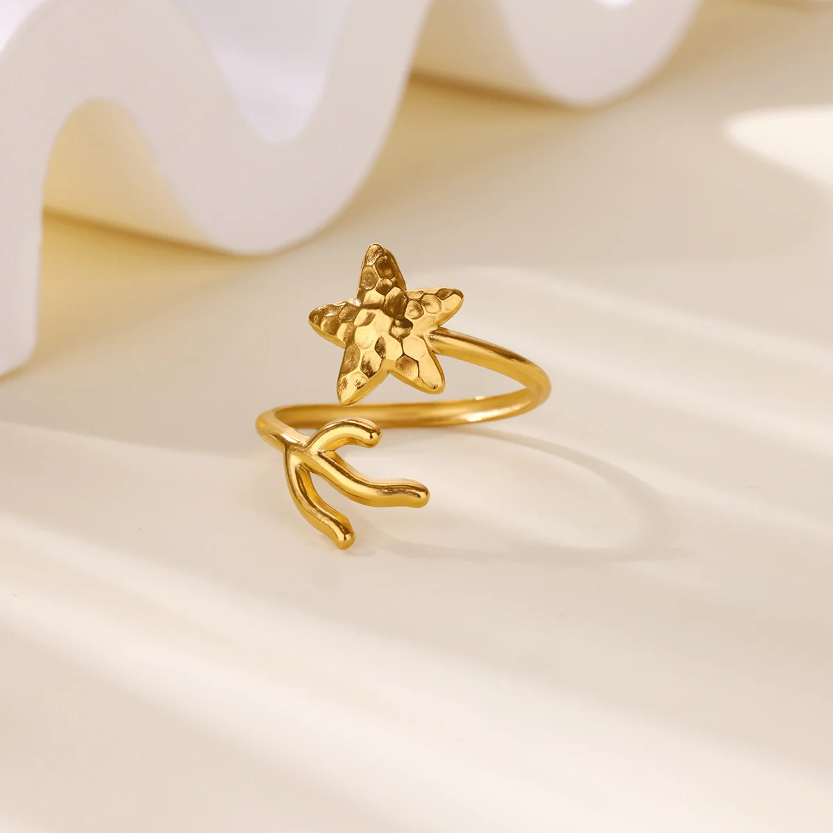 Stainless Steel Geometric Star Rings For Women