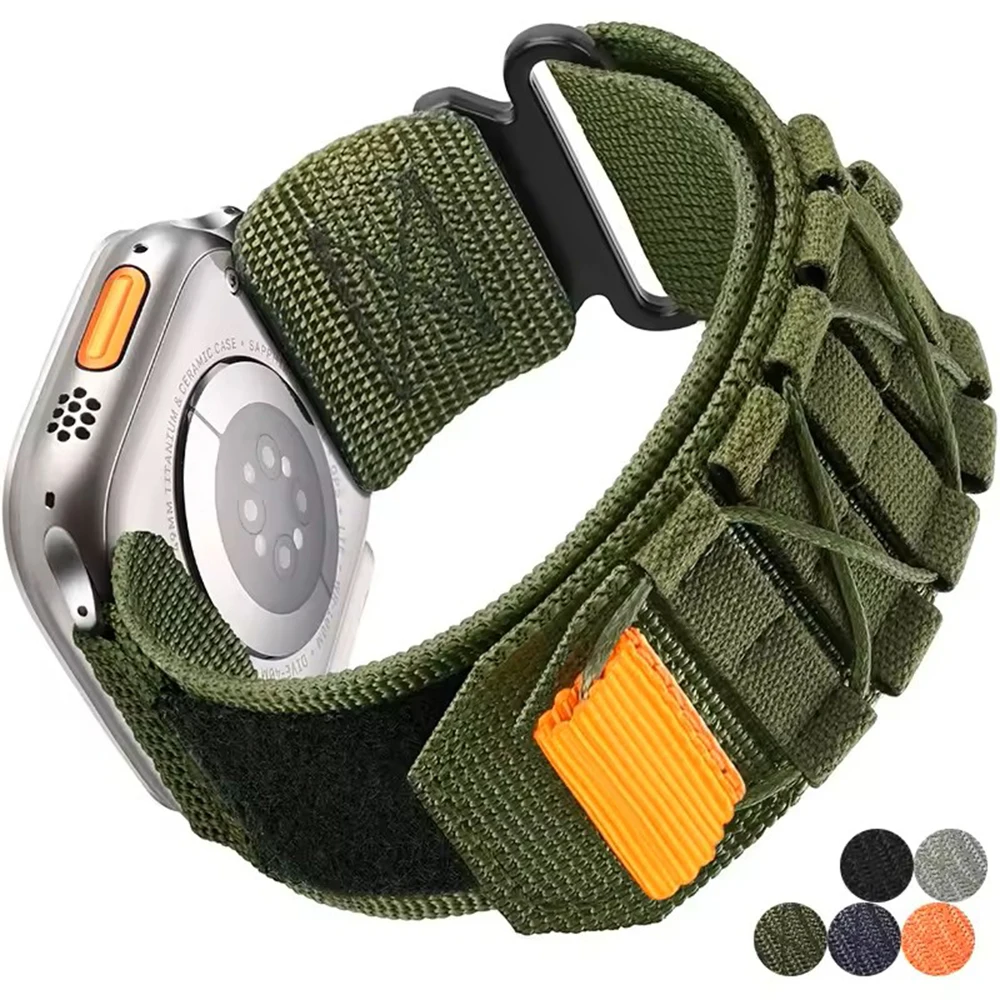 Durable Nylon Velcro Watch Strap for Smartwatches, Multiple Sizes Available