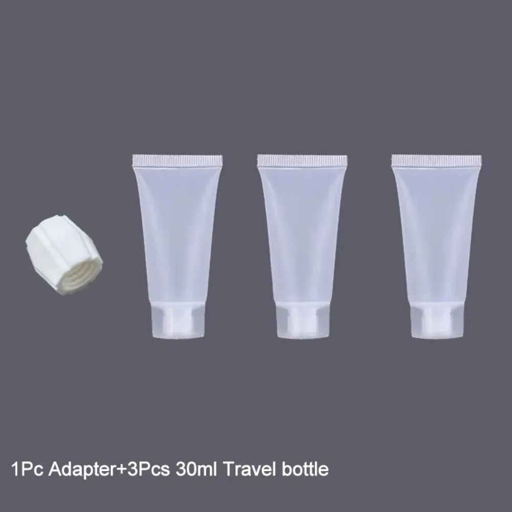 Leak-Proof Travel Toiletry Bottle Set - 3pcs 30ml with Adapters