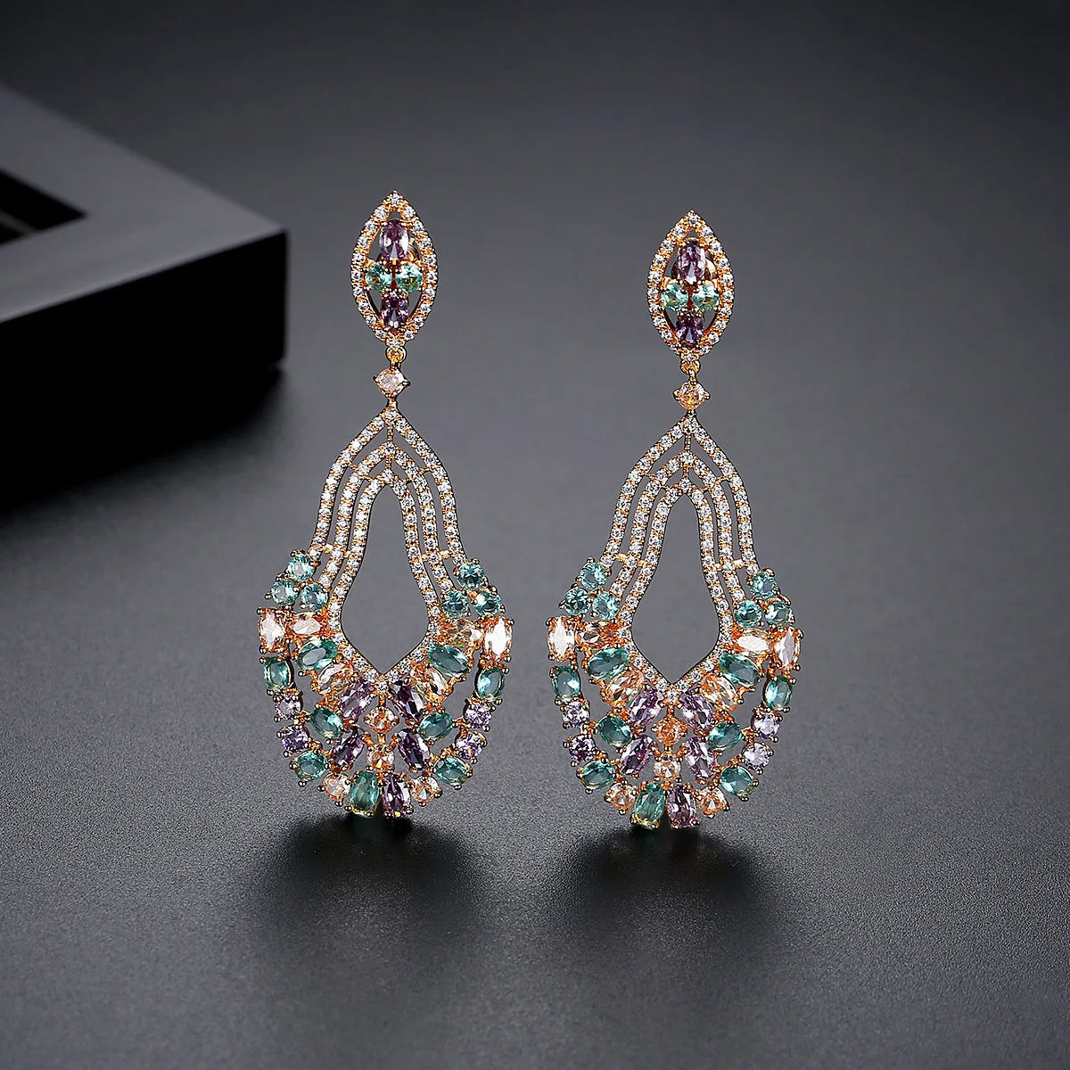 2023 Trend Earrings for Women Temperament Elegant Blue Earrings Wedding Engagement Party Top Quality Jewelry Dropshipping