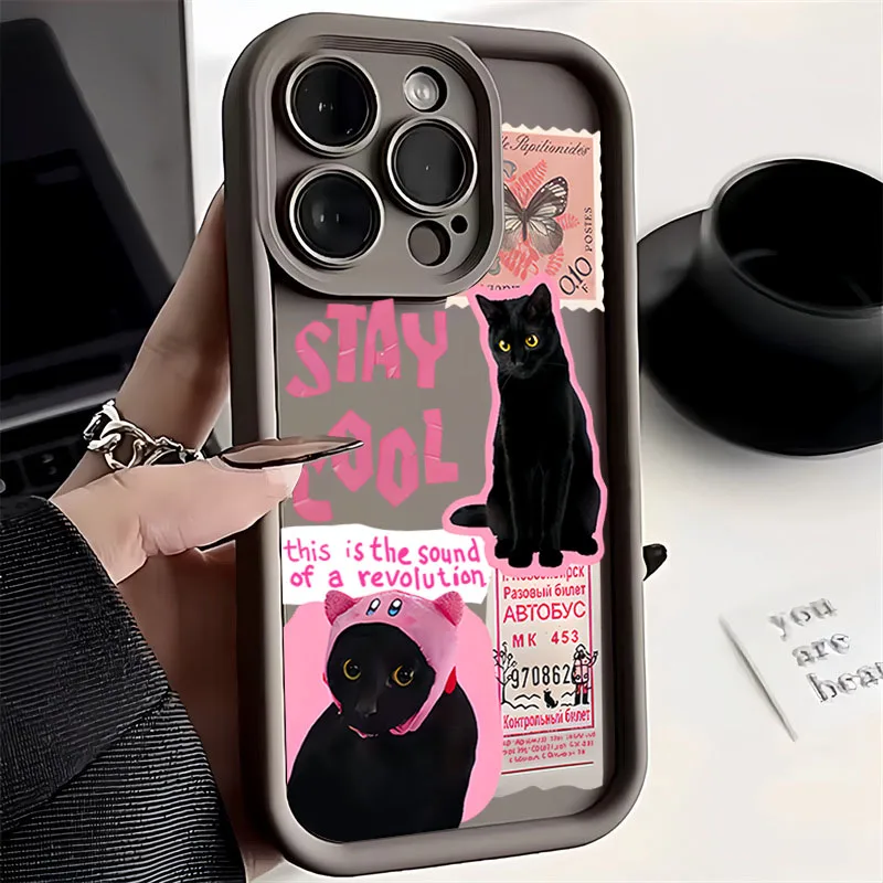 thumbnail image 1 of Funda de teléfono suave de gato negro para Samsung Galaxy S25, S24 Ultra, S23 FE, S22, A16, A15, A35, A55, A54, A34, A14, A53, A33, A32, A52, 5G, 1 of 5