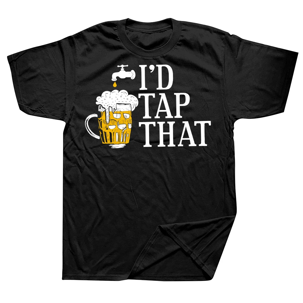 Lustiges T-Shirt für Bierliebhaber mit Aufschrift „I'd Tap That Craft Beer Brewery Lovers“ für Männer, lässiges T-Shirt aus 100 % Baumwolle, lockeres, übergroßes T-Shirt