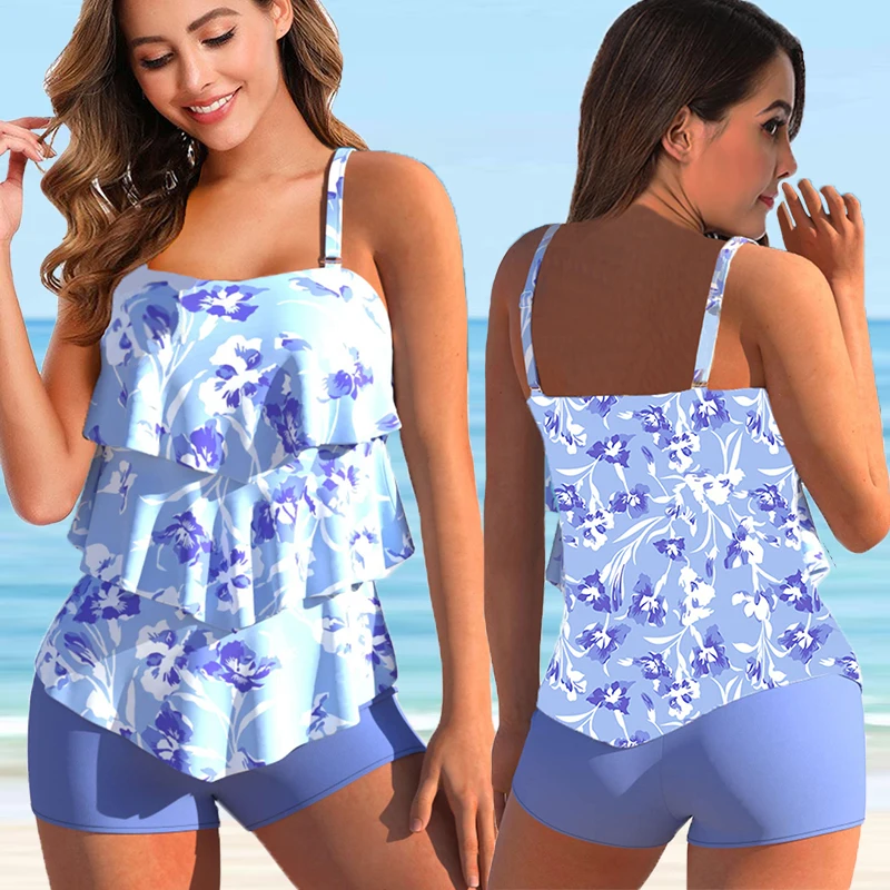 Maillot de bain,Maillot de bain 2 pièces pour femmes, Tankini, grande