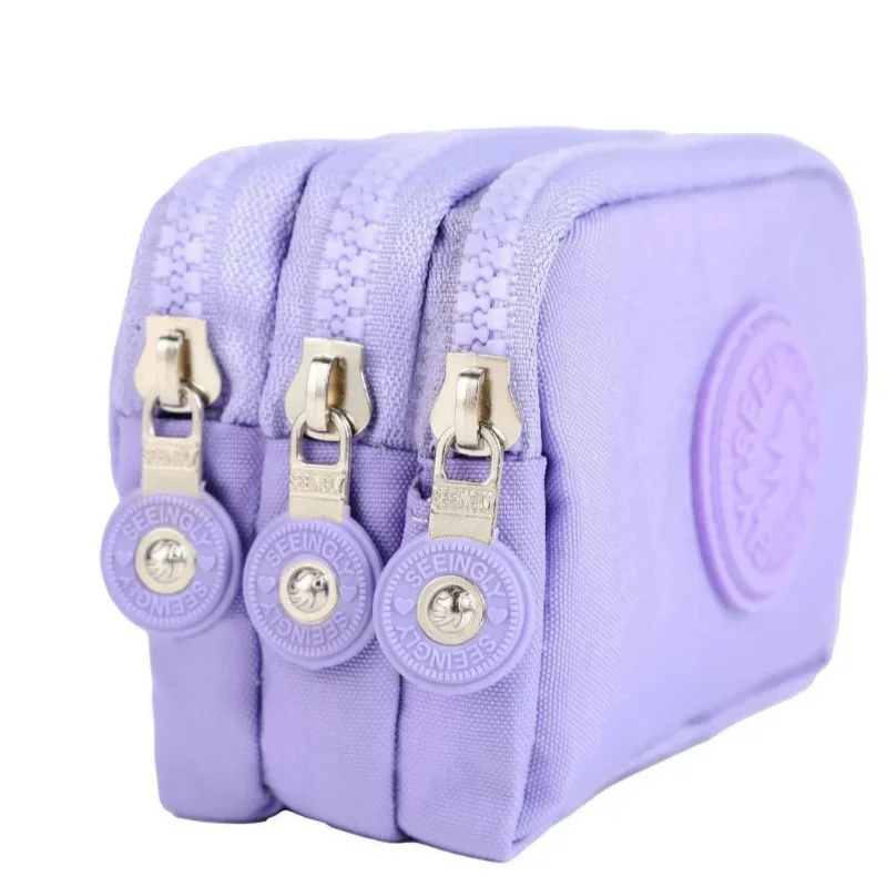 Mini Nylon Coin Purse Key Bag Women Zipper Waterproof Portable Three Layer Card Holder Female Girl Handbag Headphone Bag