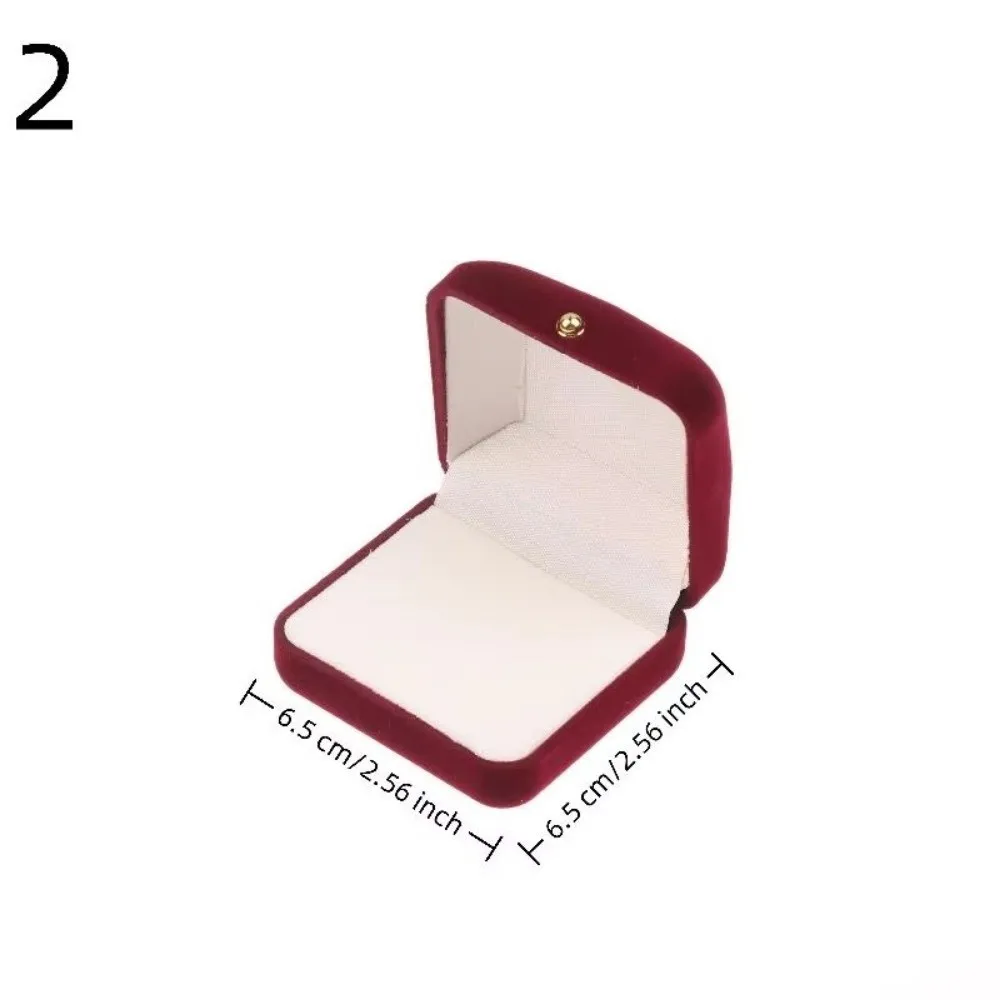 Luxus Beflockung Schmuck Box Gold Schnalle Anhänger Ring Display Lagerung Box Rot Ohrring Armband Verpackung Box Schmuck Fall – Detail 3