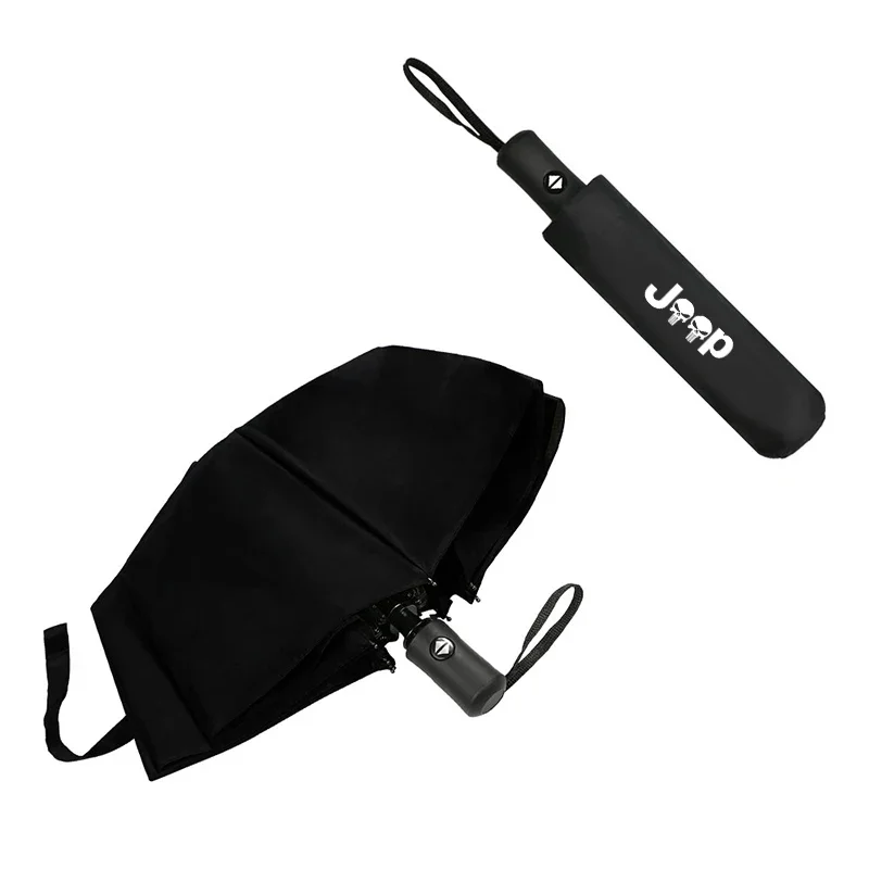 For JEEP Renegade Compass Wrangler JK Patriot Grand Cherokee XJ SRT Trail Hawk Car Fully Automatic Folding Umbrella Sunshade