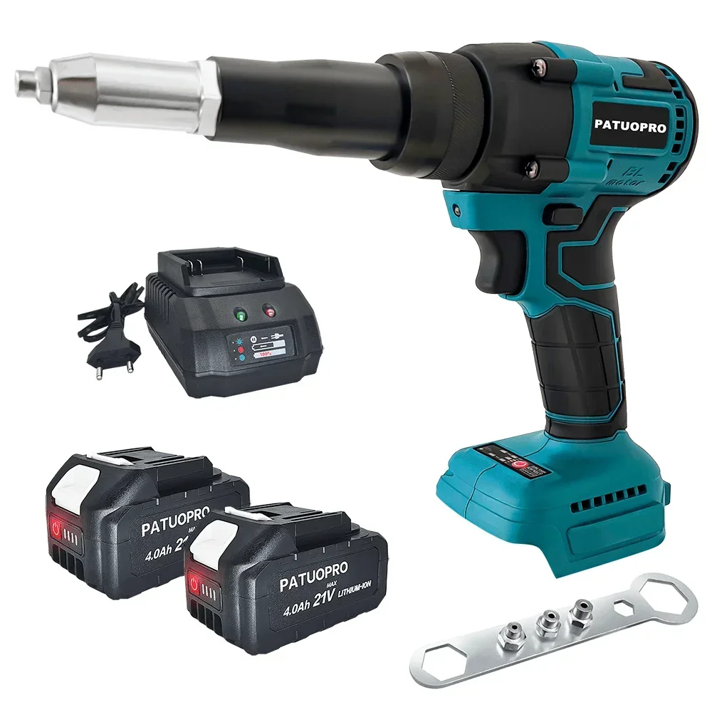 PATUOPRO rivet gun Brushless Electric Riveter Gun Cordless 5.0mm Household Power Tools Screwdriver With LED Light For Makita 18V Battery