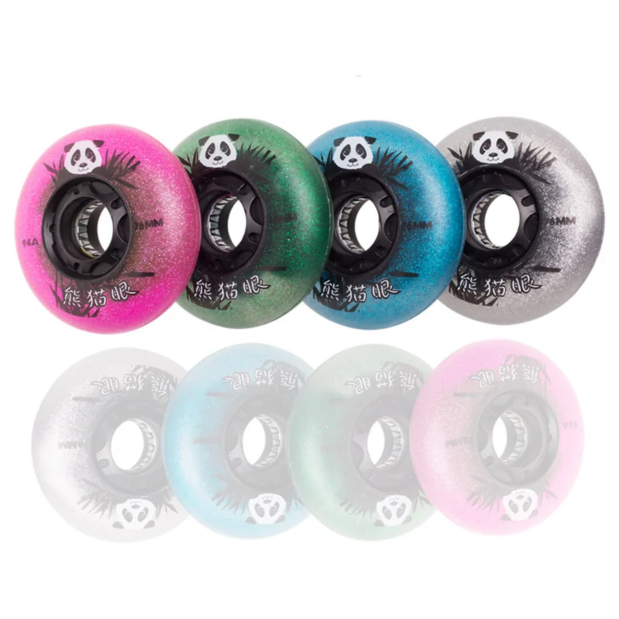 

94A Original Panda Inline Skates Roller LED Lighting Wheels Flashing Roller Skating Tires FSK Slalom Sliding Street Urban Wheels