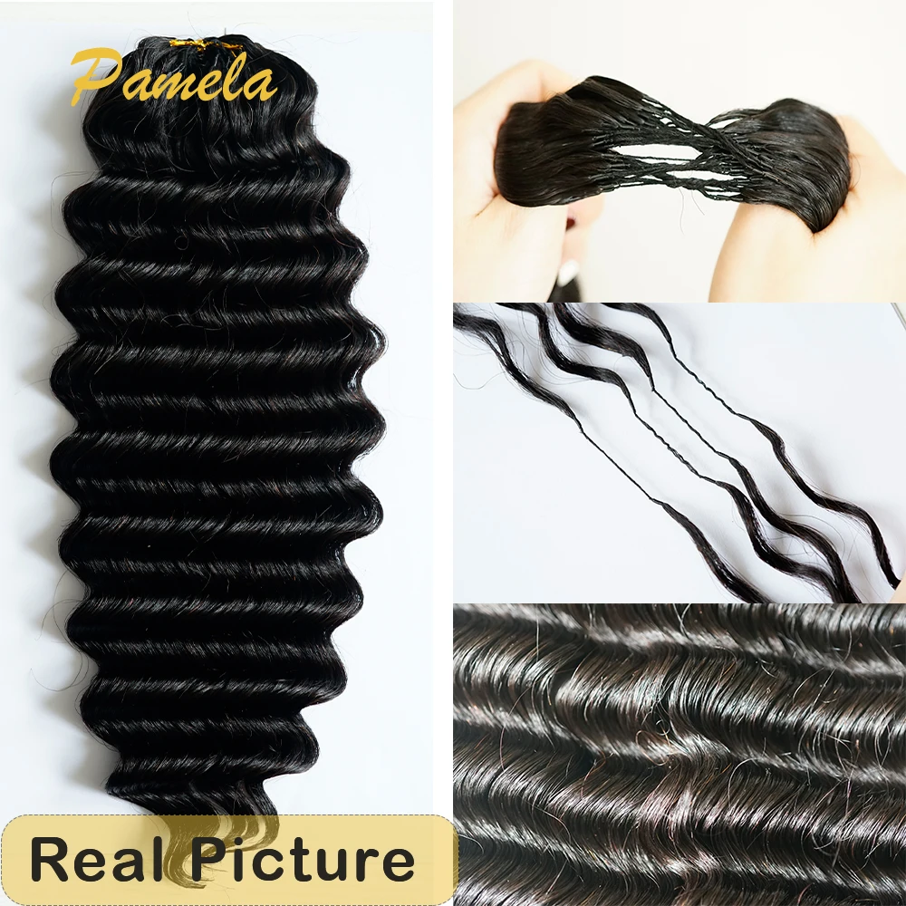 Feather Crochet Hair Extensions Loose Deep Wave PreLooped PreSeparated Knotless Crochet Human Hair Curly For Black Women
