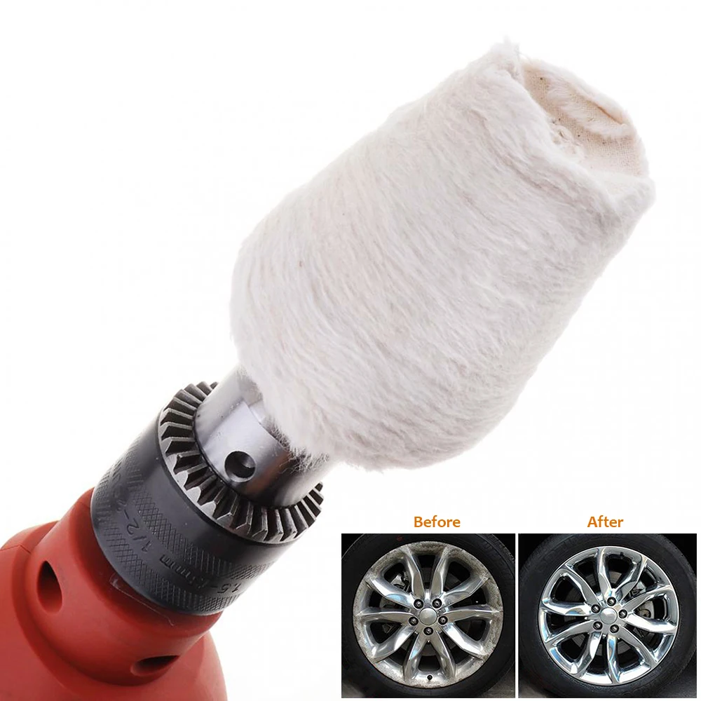 7pcs Wool Felt Polishing Buffing Round Wheel Grinding Pad Car Polishing Disc Auto Wheel Washing Care Rotary Tools Accessories 4
