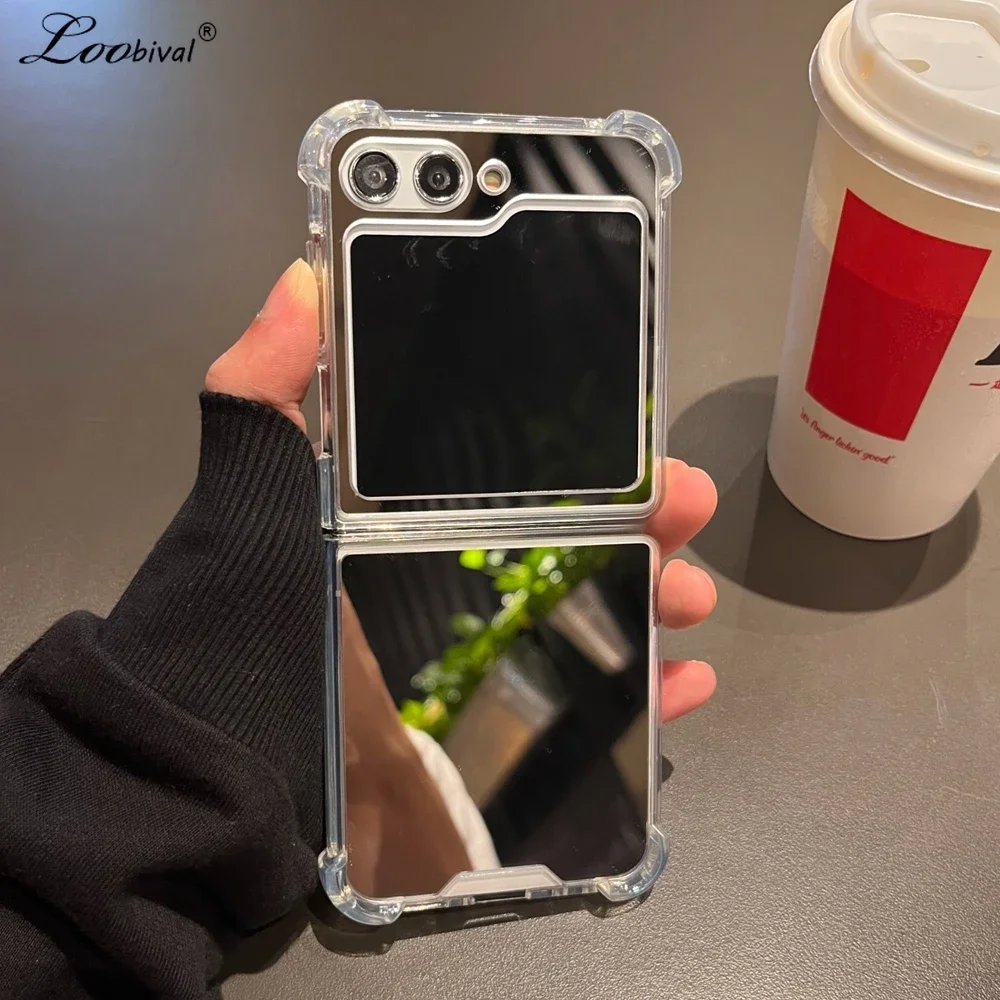 Luxury Mirror Makeup Slim Case - Solid Color Airbag Shockproof Ultra Thin Cover