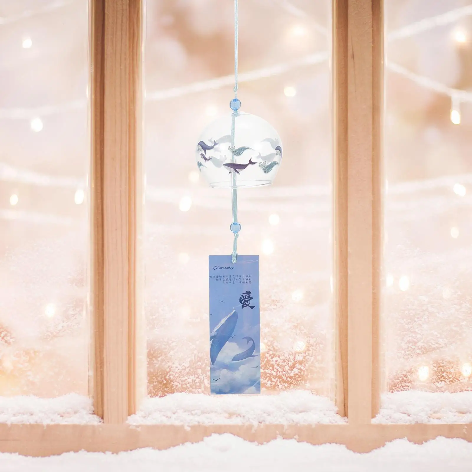 Top Circles of Wind Chime Glass Chimes Lantern Bell Solar Blue Japanese Student 6