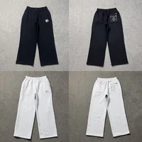 ADWYSD Pants European American Sun Roll Printed Fleece Cotton Solid Color Casual Straight Leg Sweatpants Women Men Trousers 1
