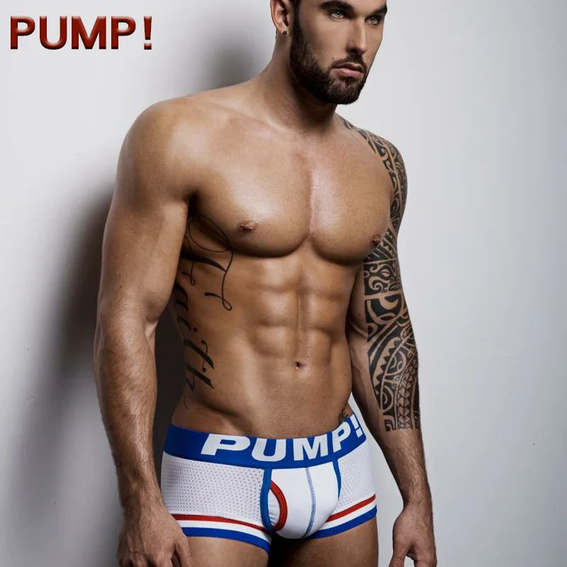 

Gu Ke Sports PUMP Flat Angle Mesh Transparent Hollow U Convex Breathable Buttocks Lifting New Men's Panties Swept The World New