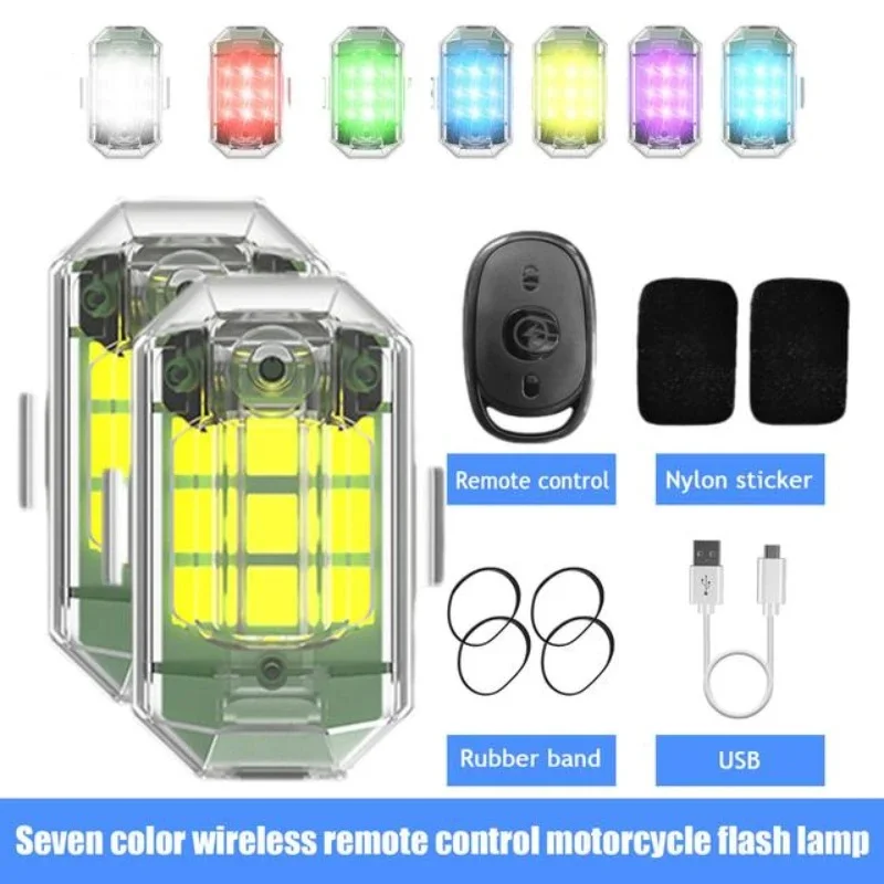 Wireless LED Drone Strobe Light for Motorcycle Car Bike Remote Control Anti-collision Warning Light Signal Light USB Charging