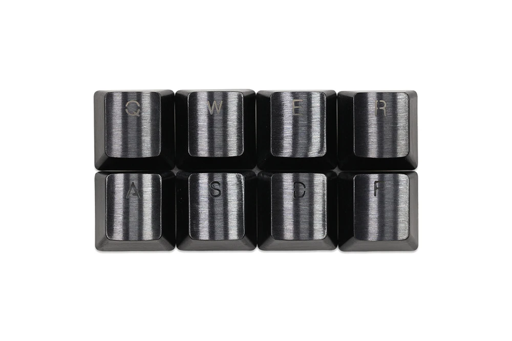 teamwolf mx metal de aço inoxidável keycap para teclado chave de jogo qwerwasd luz através de volta iluminado preto azul ouro gradiente