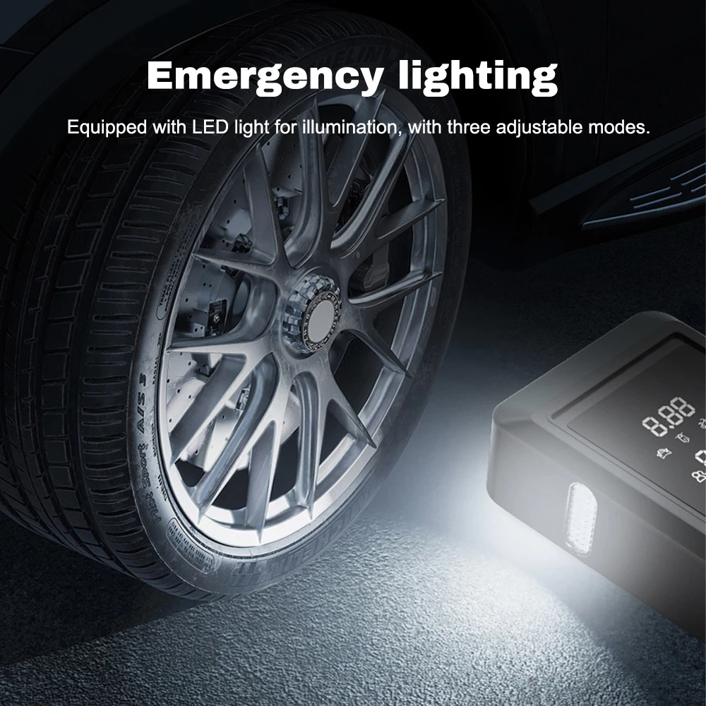 Car Tire Inflation Pump Car Jump Starter  Mobilephone Recharger Electric Motorcycle Car Battery Starter Auto Tyre Inflator 4
