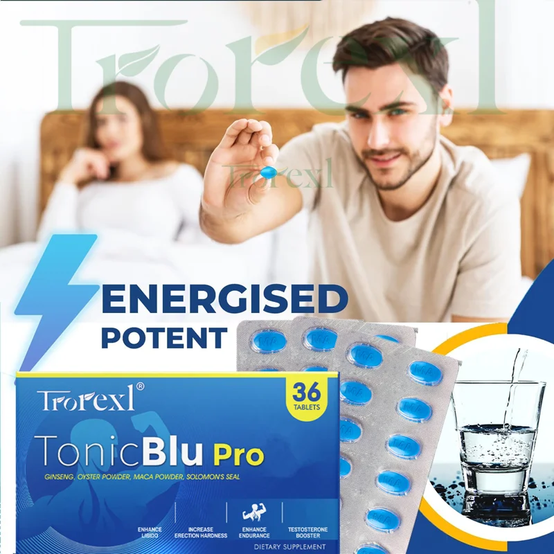 36-360pcs Blue Pills Male Supplement with Natural Oyster & Ginseng, Stamina & Endurance, Boosting Performance