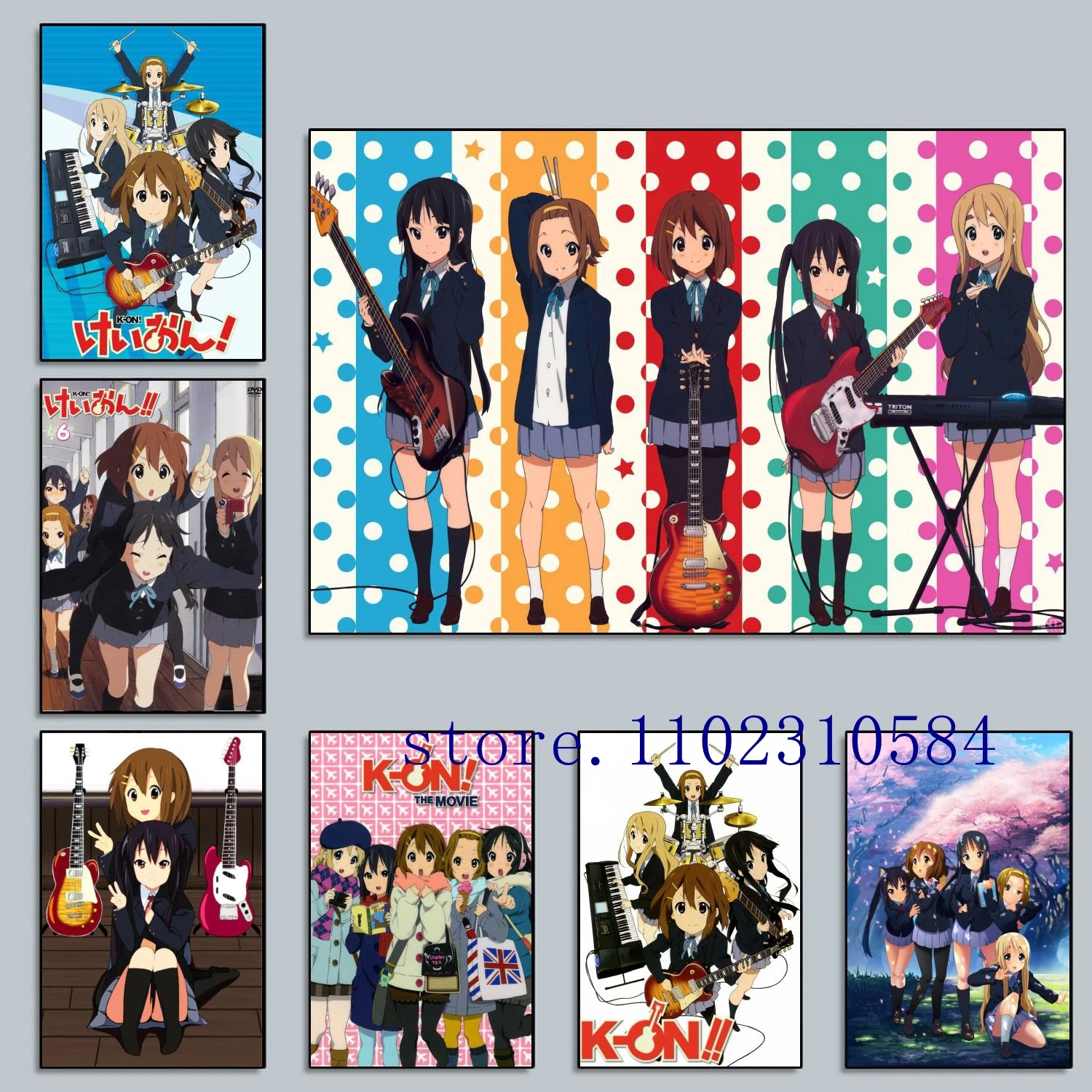 

K-On! けいおん! Keion! Anime Poster Wall Art Canvas Posters Decoration Art Poster Personalized Gift Modern Family bedroom Painting