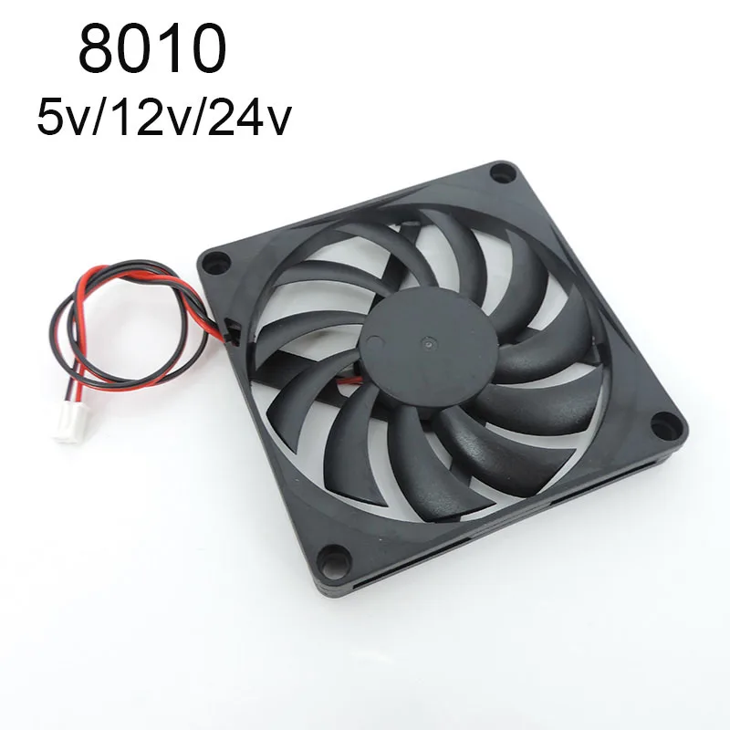 Cooling Fan cooling fan 3d printer fan for Reprap 3D Printer Parts 80 x 80 x 10mm 8cm 8010 DC 5V 12V 24V Brushless Plastic Fan 2pin