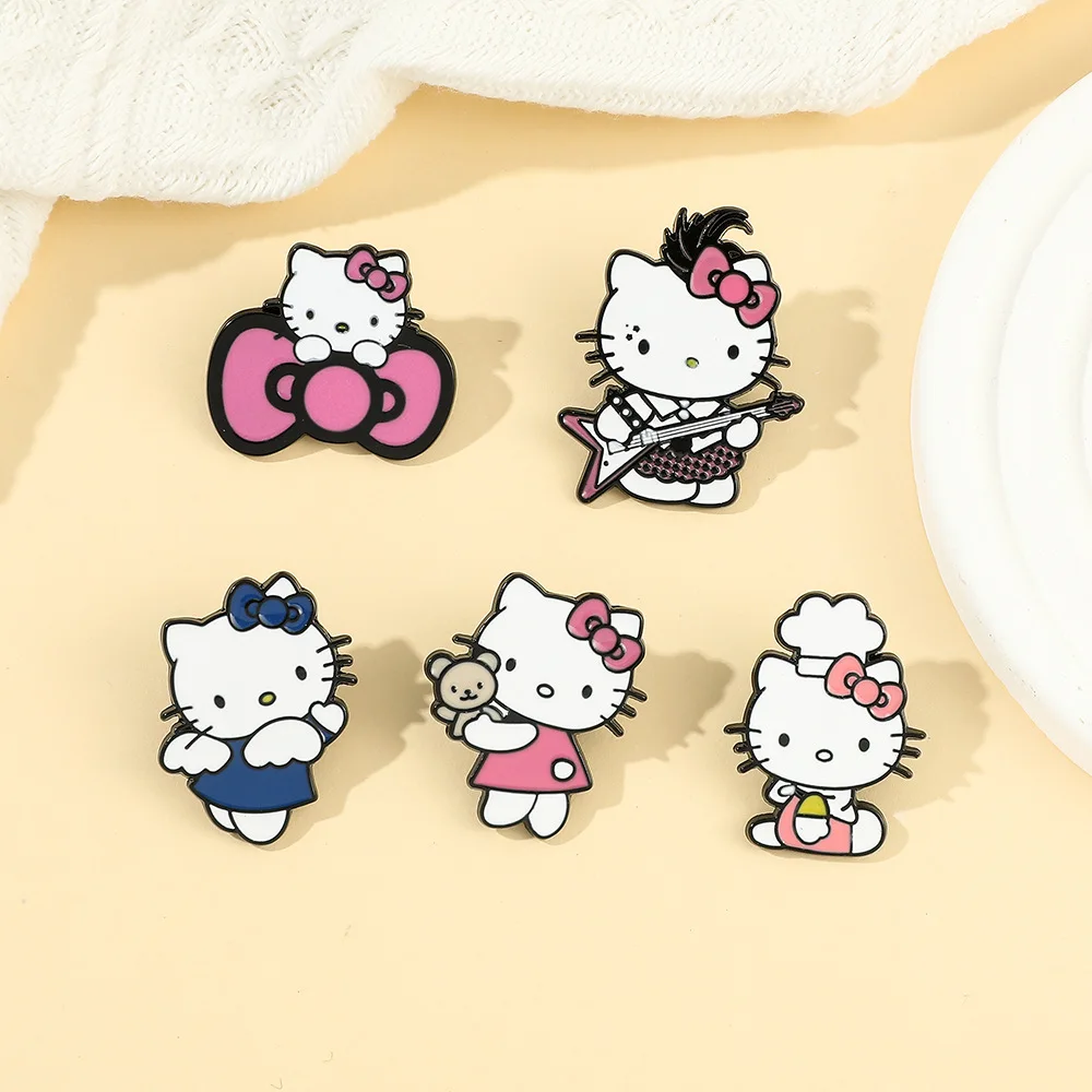 Sanrio Hello Kitty Cute Kit Cat Lapel Pins for Backpacks Brooches