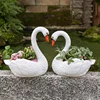 Creative Swan White Flower Pot, Animal Resin Crafts, Courtyard Balcony Garden Layout, Duck Decoration, Outdoor Decoration, 1Pc 1