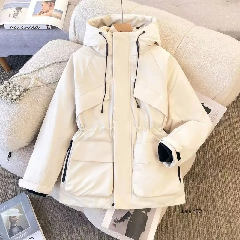 New Ladies Down Cotton Jacket 2026 Hooded Thicken Warm Lady Outerwear Long Sleeve High Quality Women's Winter Parka Coat