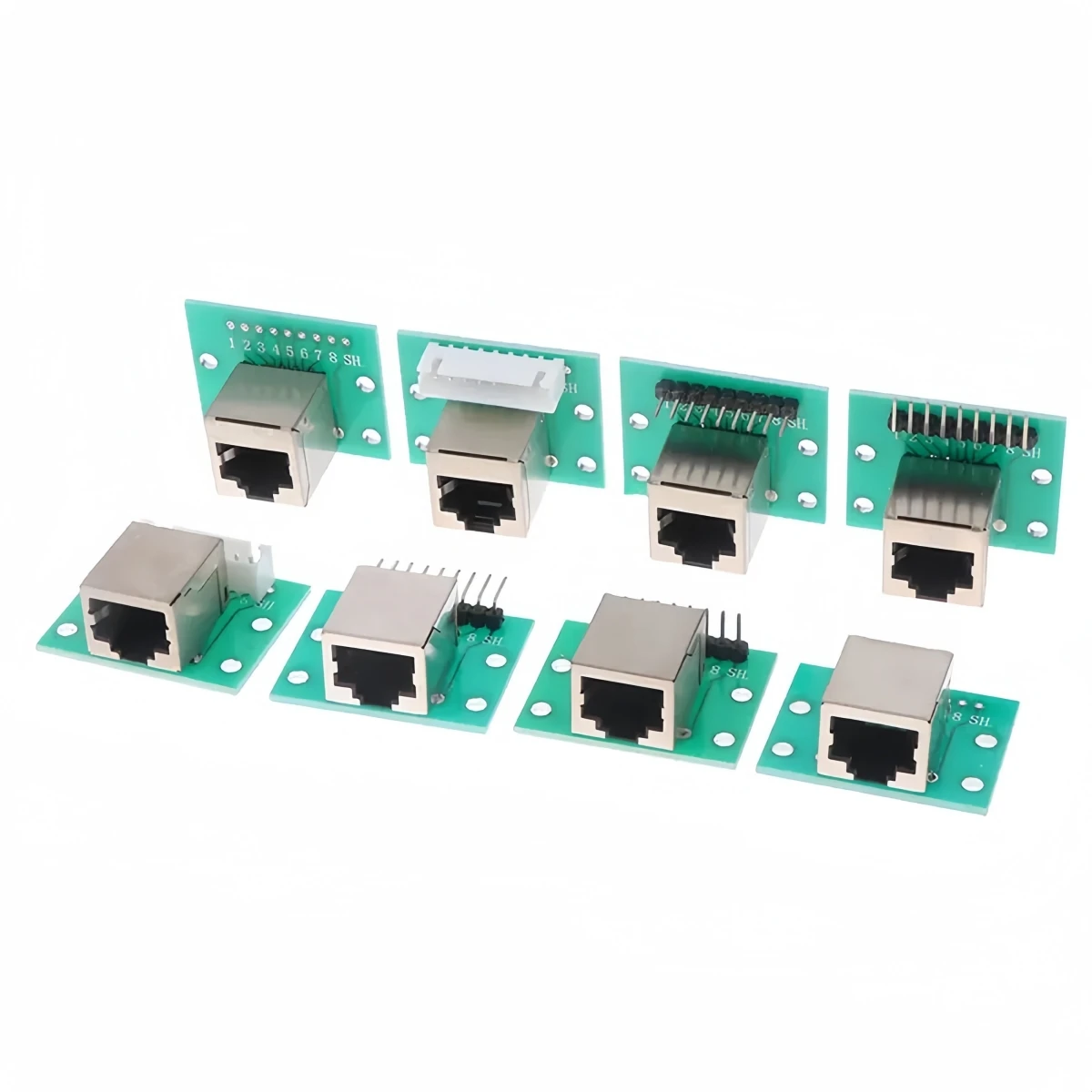 PCB Board PCB Board Assembly Printed Circuit Board 1Pcs RJ45 Adapter Board To XH2.54 Modular Ethernet Connector Adapter Network Interface + Breakout Board + Pin Header