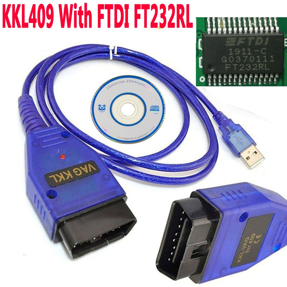 Best FTDI FT232RL Chip For V Group 409 KKL chip OBD2 Auto Car Diagnostic Cable Car Ecu Scanner Tool 4 Way Switch USB Interface