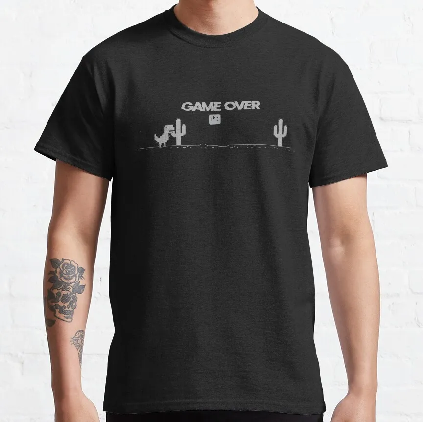 Retro Cactus Dinosaur Pixel Art T-Shirt