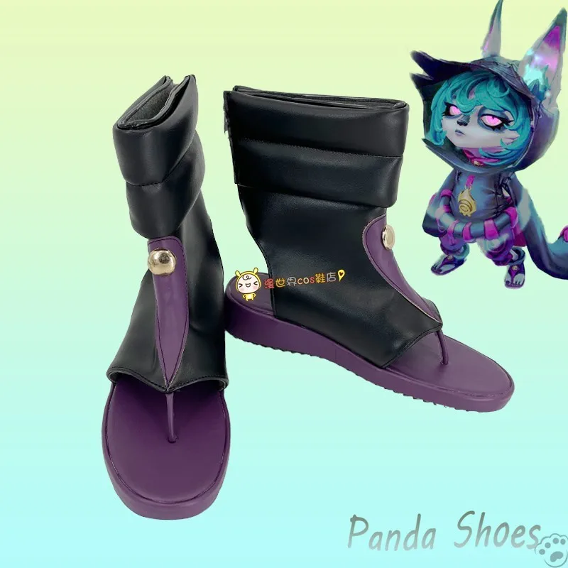 

LOL Vex Cosplay Shoes Comic Anime Game League of Legends Cos Purple Boots Cosplay Costume Prop Shoes for Con Halloween Party