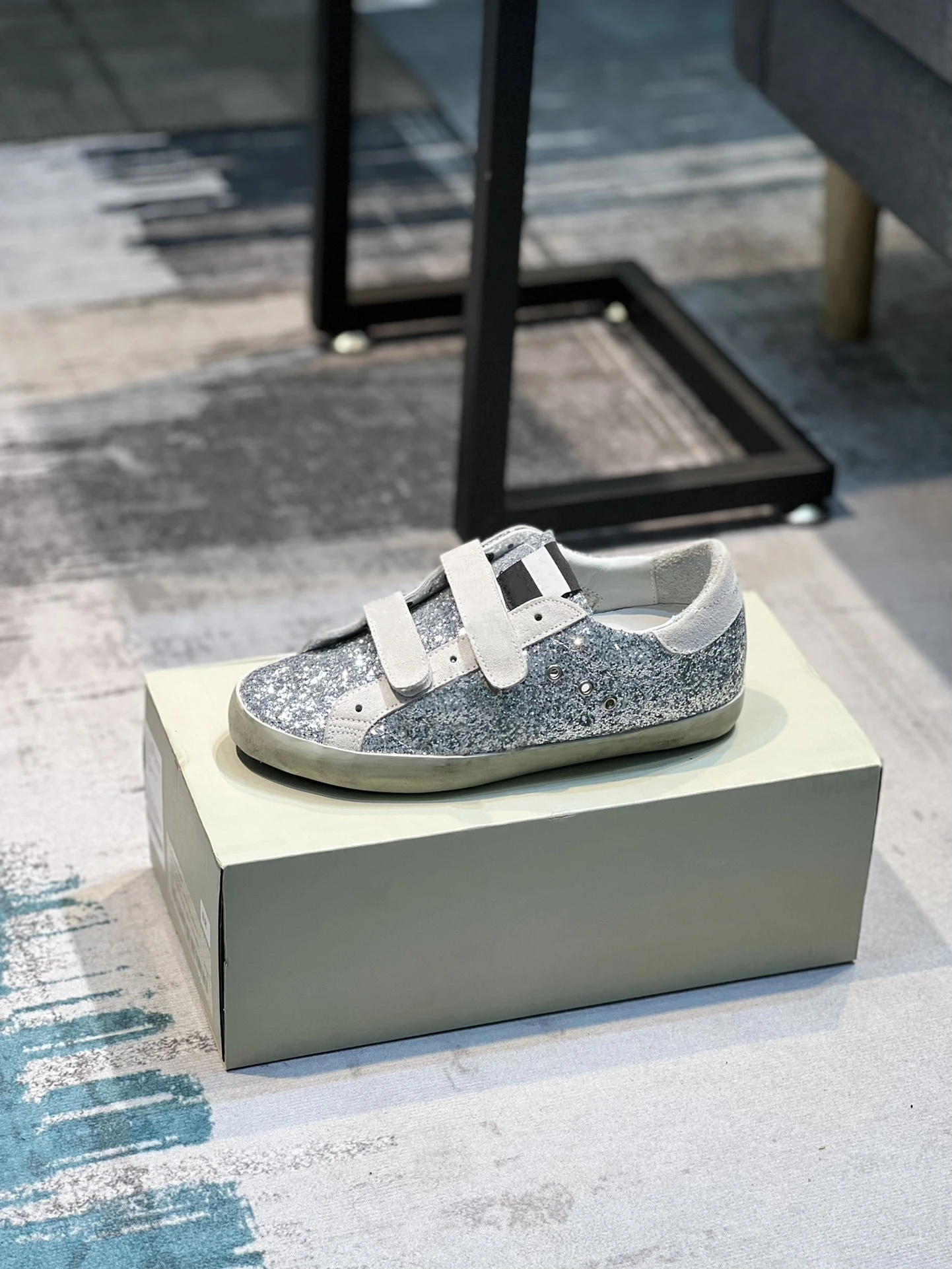 Women's Designer Silver Sneakers