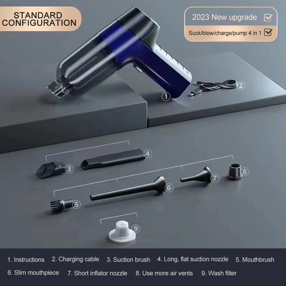 Description Picture 2 of itemWireless Handy Vacuum Cleaner Powerful Cleaning Machine Cordless Cleaner For Home Cars Electrical Appliances Auto Accsesories